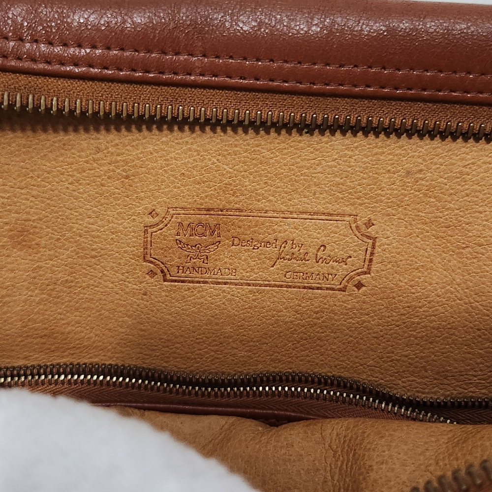 MCM Cognac Visetos Crossbody With Leather Interior - Vintage & Handmade - Picture 8 of 11
